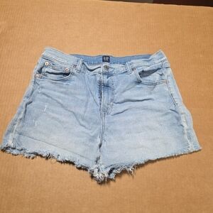 Gap Shorts Blue Denim Light Indigo Cut Off Distress Size 14 / 32
